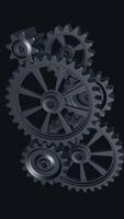 Metal Gears Turning in Working Mechanism. 3d Animation. Abstract Working Process. Teamwork Business and Technology Concept. 4K vertical video