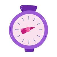 Cute cartoon mechanical timer and stopwatch. Hand drawn time counter as concept of countdown, deadline, rush process. Scientific and business tool for measuring minutes and seconds isolated on white. vector