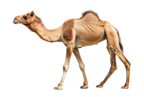 Walking camel isolated on transparent background cutout png