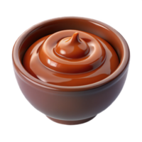 Barbeque sauce ketchup in bowl plastic style render 3d icon isolated on transparent background cutout png
