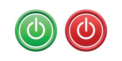 On off button icon illustration, green and red color for design elements. vector