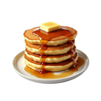 pancakes with syrup and butter on a plate png