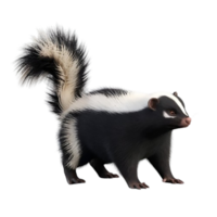 a skunk is standing on a transparent background png