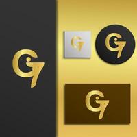 logo icon design letter G luxury gold elegant simple monogram eps 10 vector