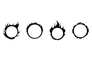 Decorative fire ornament set. Frame design vector