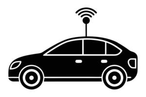 Silhouette of a Self-Driving Car Sensor vector