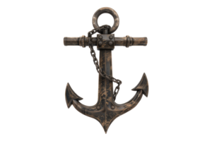 Heavy ship anchor isolated on transparent background. png
