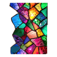 Abstract colorful dynamic glass pattern isolated on transparent background. png
