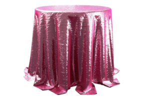 Sequin shiny table cloth isolated, transparent background, , cutout. png