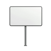 White Rectangular Signboard with Curved Stand on Transparent background png