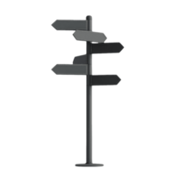 Signpost with Multiple Directional Signs on Transparent background png