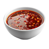 Bowl of Soup with Red Spoon on Transparent background png