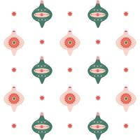 Christmas pattern with New Year's decorations on a white background vector