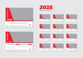 2025 Desk calendar template Desk calendar planner vector