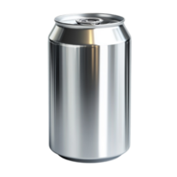 Silver Soda Can with Reflective Surface and Visible AI-GeneratIive png