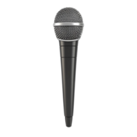 Black Metal Microphone on Stand with Silver Mesh AI-GeneratIive png