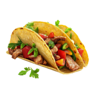 Plate of Meat Tacos with Lettuce, Tomatoes AI-GeneratIive png