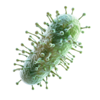 Green Virus Particle with Spiky Surface Floating AI-GeneratIive png