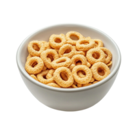 Bowl of Golden Cereal with Smooth, Shiny Surface on Transparent background png