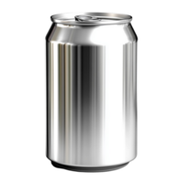 Shiny Metallic Soda Can with Smooth Silver Surface AI-GeneratIive png