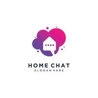 Home logo with chatting idea creative element design concept vector