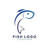 Fish logo design element with creative idea vector