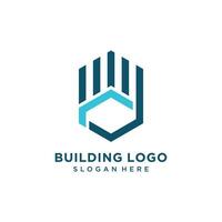 Building logo design with modern unique style vector