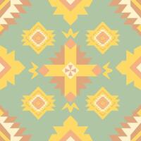 Abstract fabric seamless pattern in a Pastel Tone colors, American Indian tribe style, geometric style vector