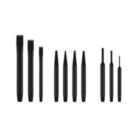 Set of Steel Punch and Chisel vector