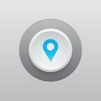 Location Pin Modern Button and LED Light vector