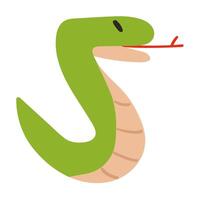 Snake. Hand drawn design. flat illustration on white background. vector