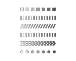 Collection Loading bar status icon. illustration. Set of loaded icons. Download progress. Donload or Upload. vector