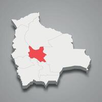 Cochabamba department location within Bolivia 3d map vector