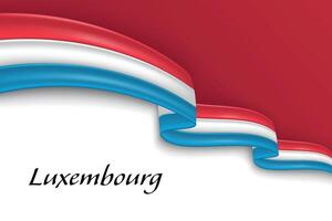 Waving ribbon with flag of Luxembourg vector