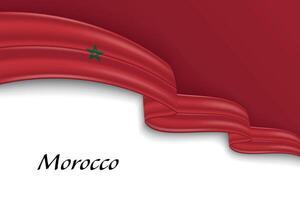 Waving ribbon with flag of Morocco vector