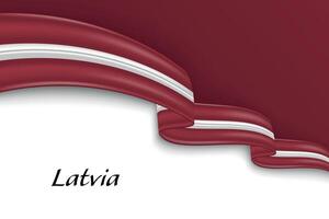 Waving ribbon with flag of Latvia vector