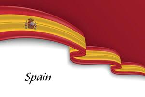 Waving ribbon with flag of Spain vector