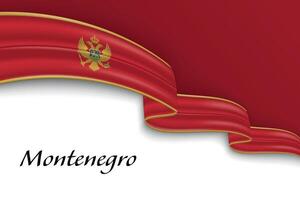 Waving ribbon with flag of Montenegro vector