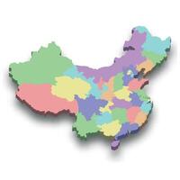 3d isometric colored map of China vector