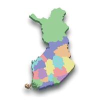 3d isometric colored map of Finland vector