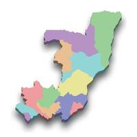 3d isometric colored map of Congo vector