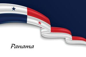 Waving ribbon with flag of Panama vector