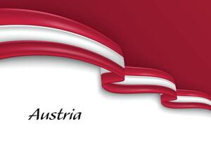 Waving ribbon with flag of Austria vector