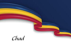 Waving ribbon with flag of Chad vector