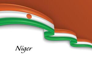 Waving ribbon with flag of Niger vector