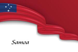 Waving ribbon with flag of Samoa vector