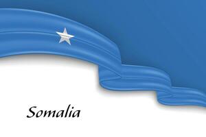 Waving ribbon with flag of Somalia vector