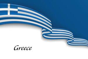 Waving ribbon with flag of Greece vector