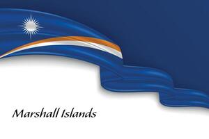 Waving ribbon with flag of Marshall Islands vector