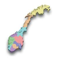 3d isometric colored map of Norway vector